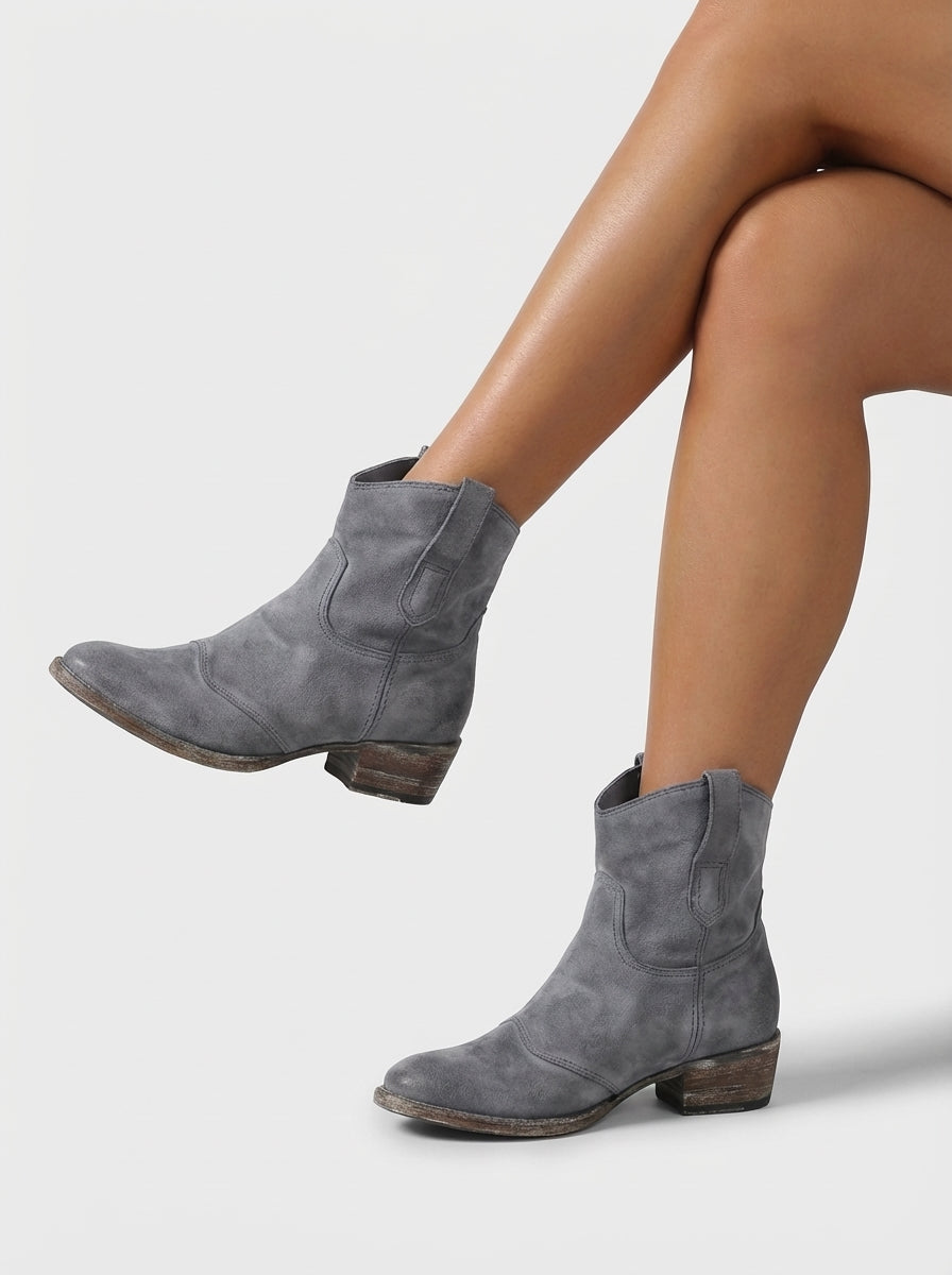Adeline | Women’s Western Ankle Boots With Low Block Heel