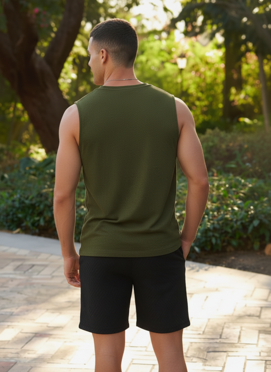 Agustin | Men’s Sleeveless Lace-Up Neck Summer Top