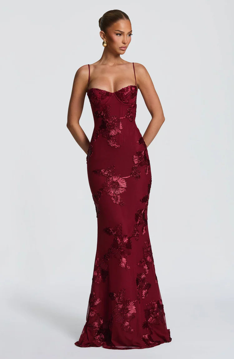Nefertiti Maxi Dress - Burgundy, XL Nefertiti Maxi Dress - Burgundy, XL