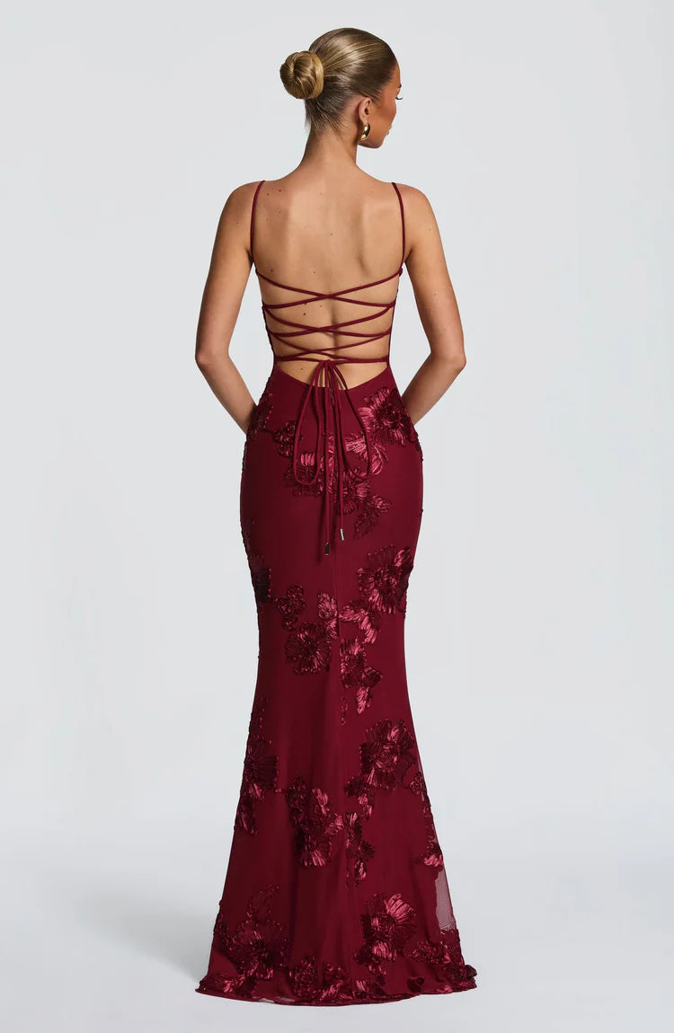 Nefertiti Maxi Dress - Burgundy, XL Nefertiti Maxi Dress - Burgundy, XL