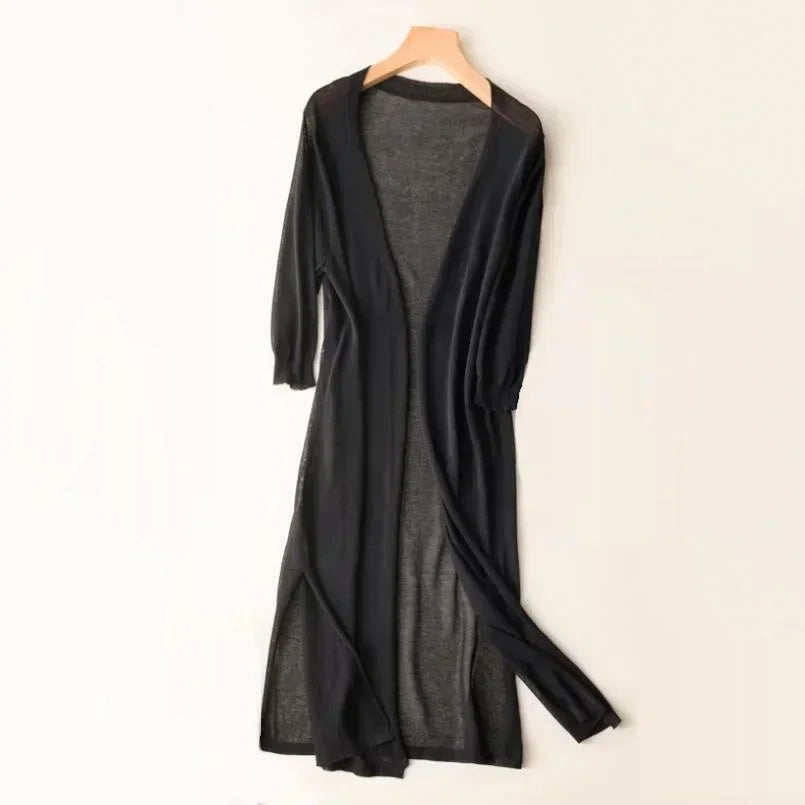 Alessandra | Women’s Long Sleeve Open Knit Cardigan
