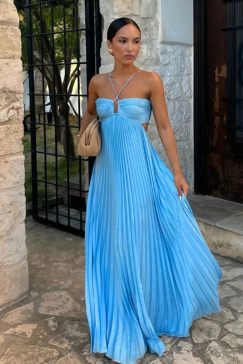 Anastasia | Women’s Pleated Cut-Out Maxi Dress