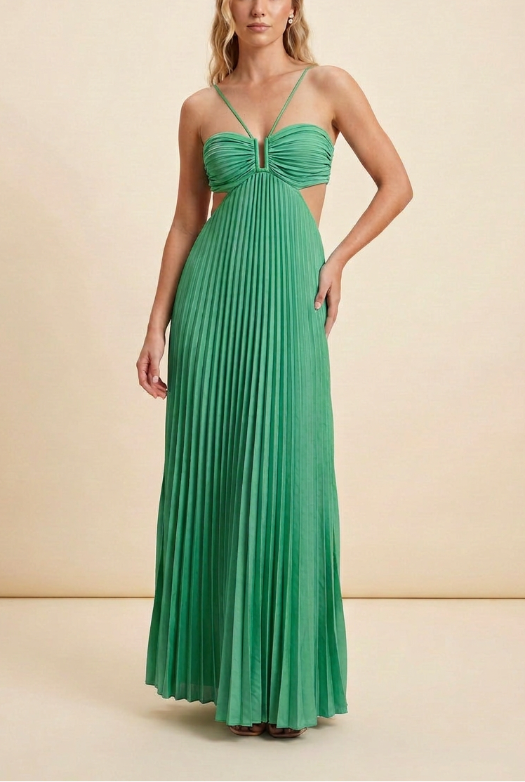 Anastasia | Women’s Pleated Cut-Out Maxi Dress