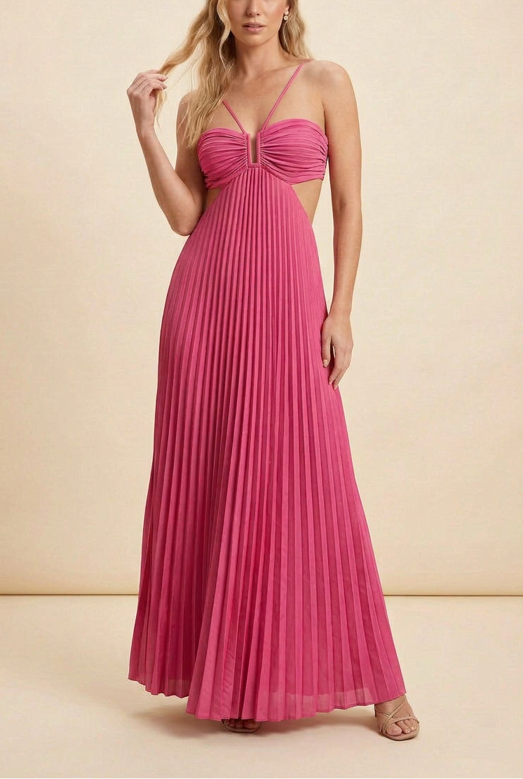 Anastasia | Women’s Pleated Cut-Out Maxi Dress