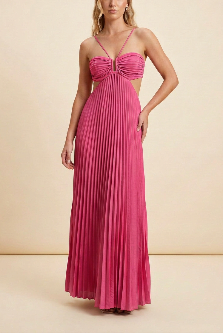 Anastasia | Women’s Pleated Cut-Out Maxi Dress