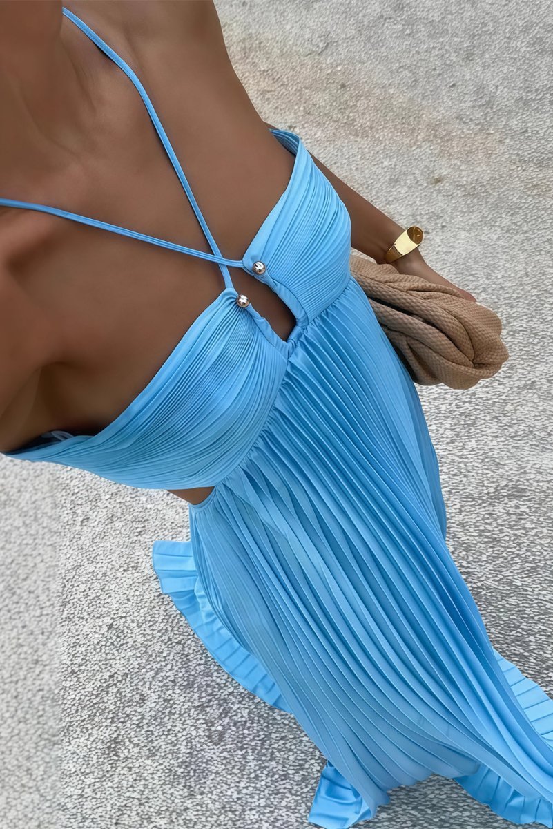 Anastasia | Women’s Pleated Cut-Out Maxi Dress