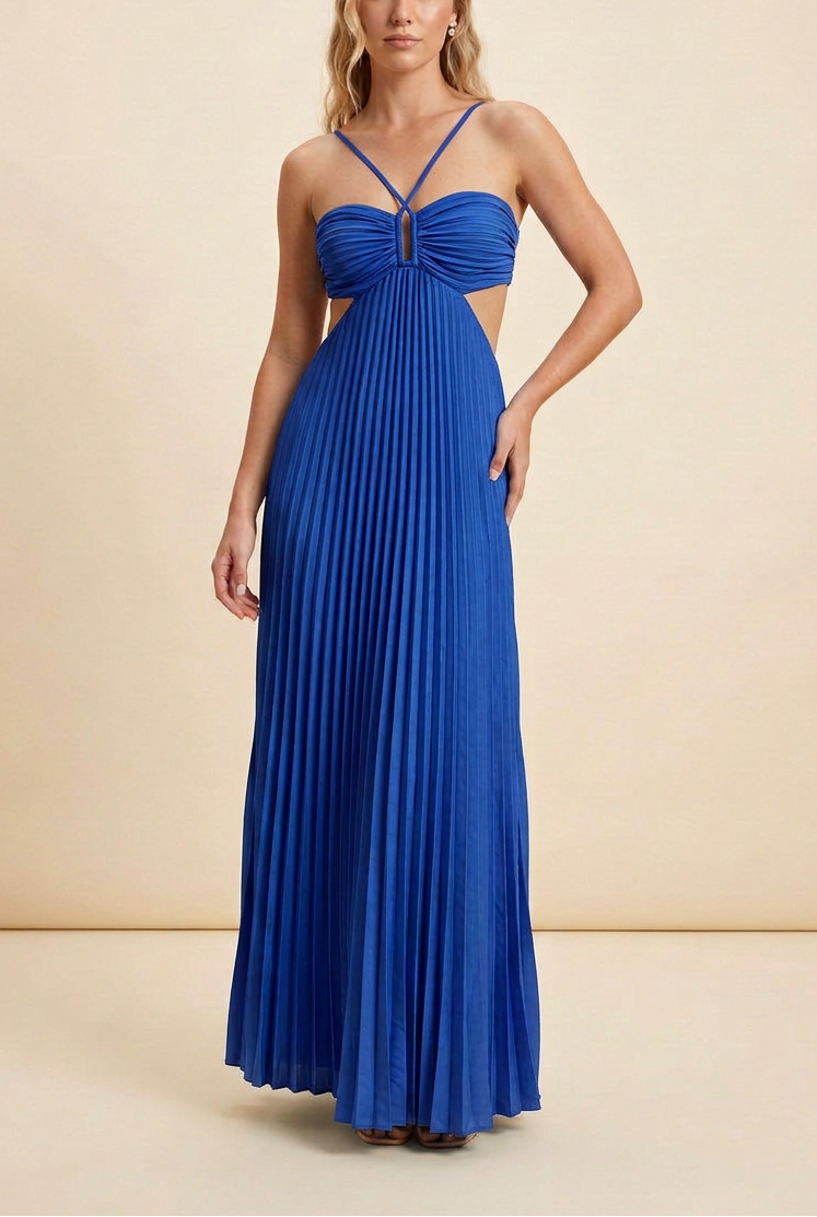 Anastasia | Women’s Pleated Cut-Out Maxi Dress
