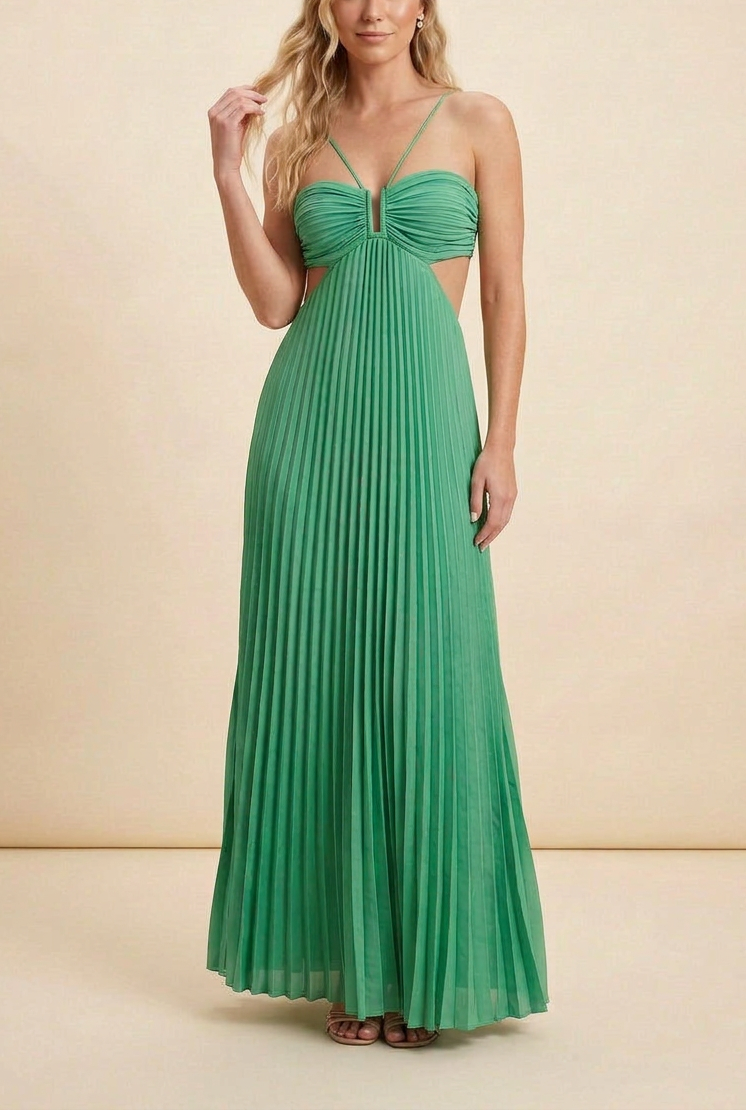 Anastasia | Women’s Pleated Cut-Out Maxi Dress