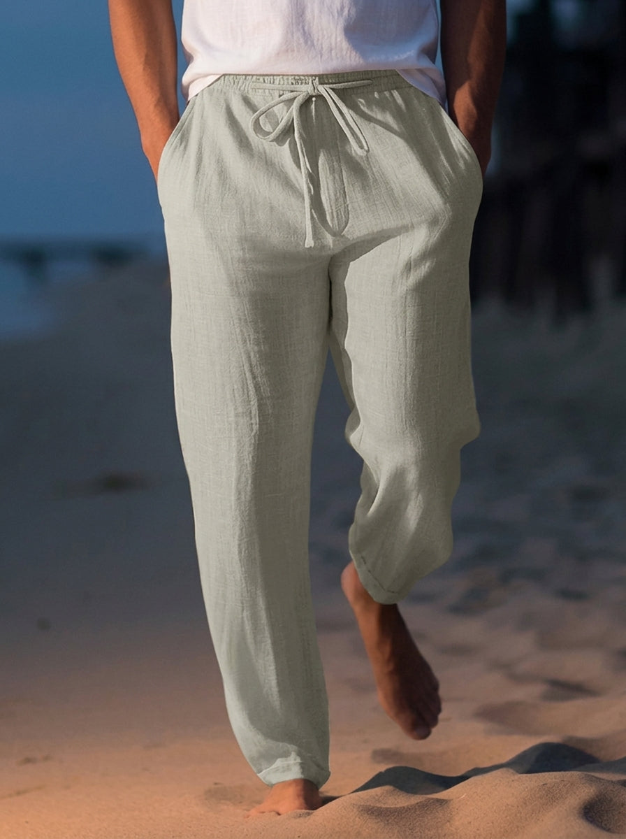 Andrew | Summer Beach Trousers With Drawstring And pockets