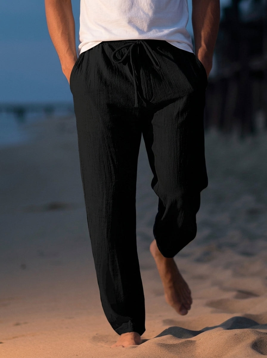 Andrew | Summer Beach Trousers With Drawstring And pockets