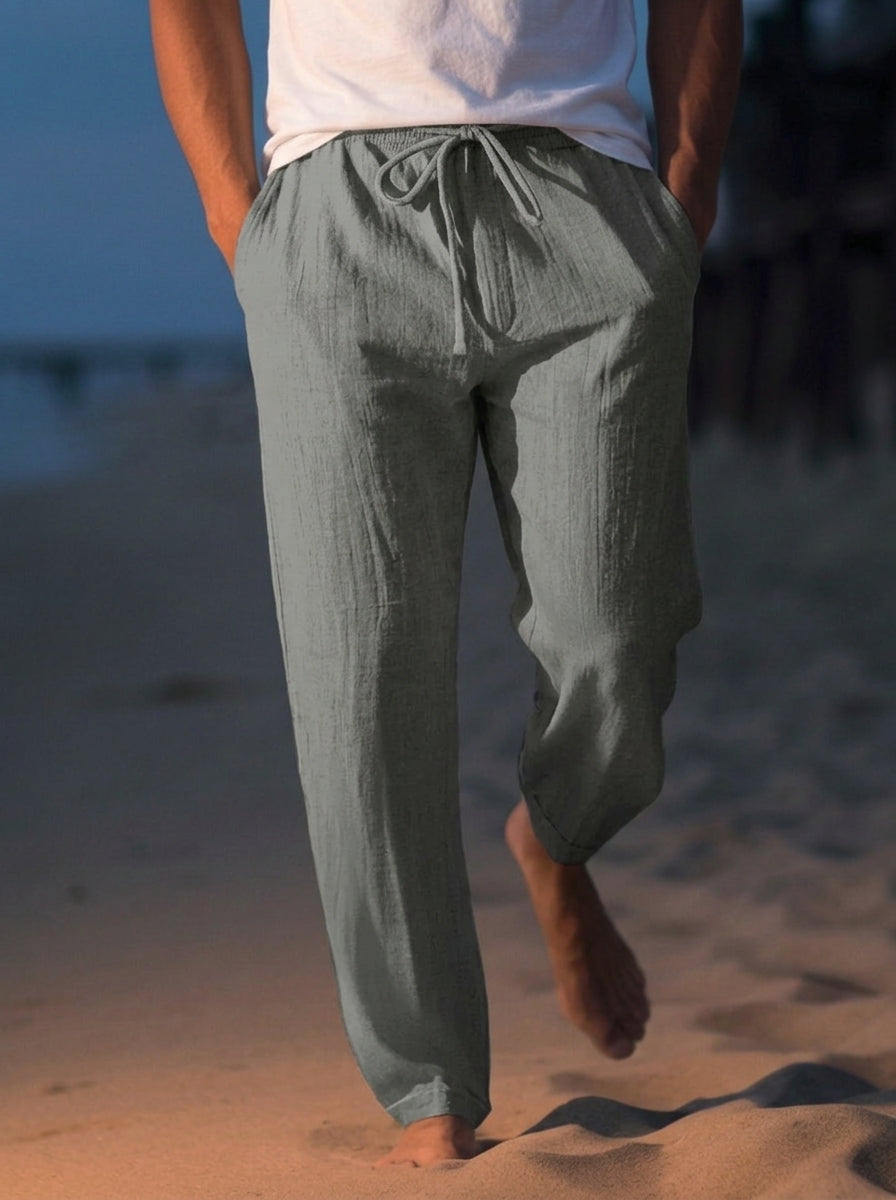 Andrew | Summer Beach Trousers With Drawstring And pockets
