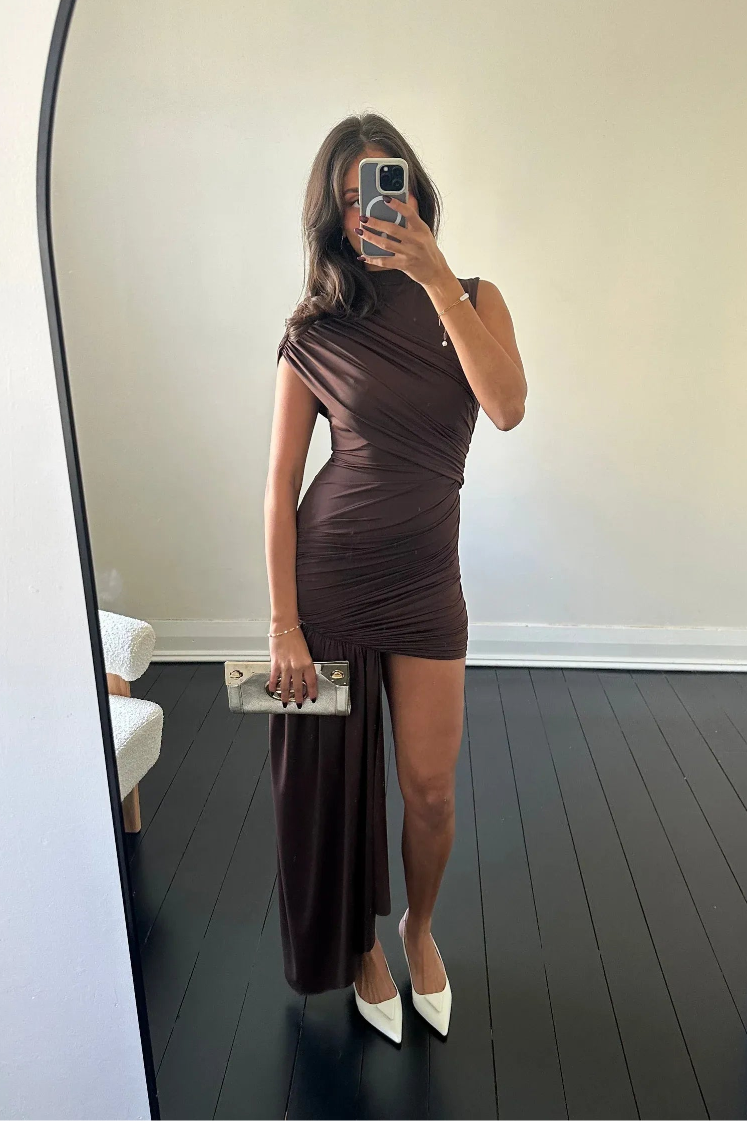 Angela | Women’s Asymmetrical Draped Evening Dress