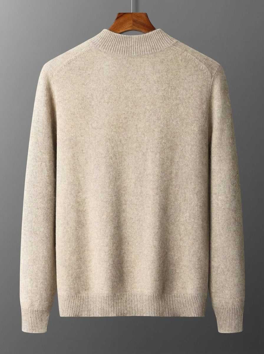Arthur | Men's Zip Up Ribbed Collar Knit Cardigan