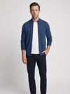 Arthur | Men's Zip Up Ribbed Collar Knit Cardigan