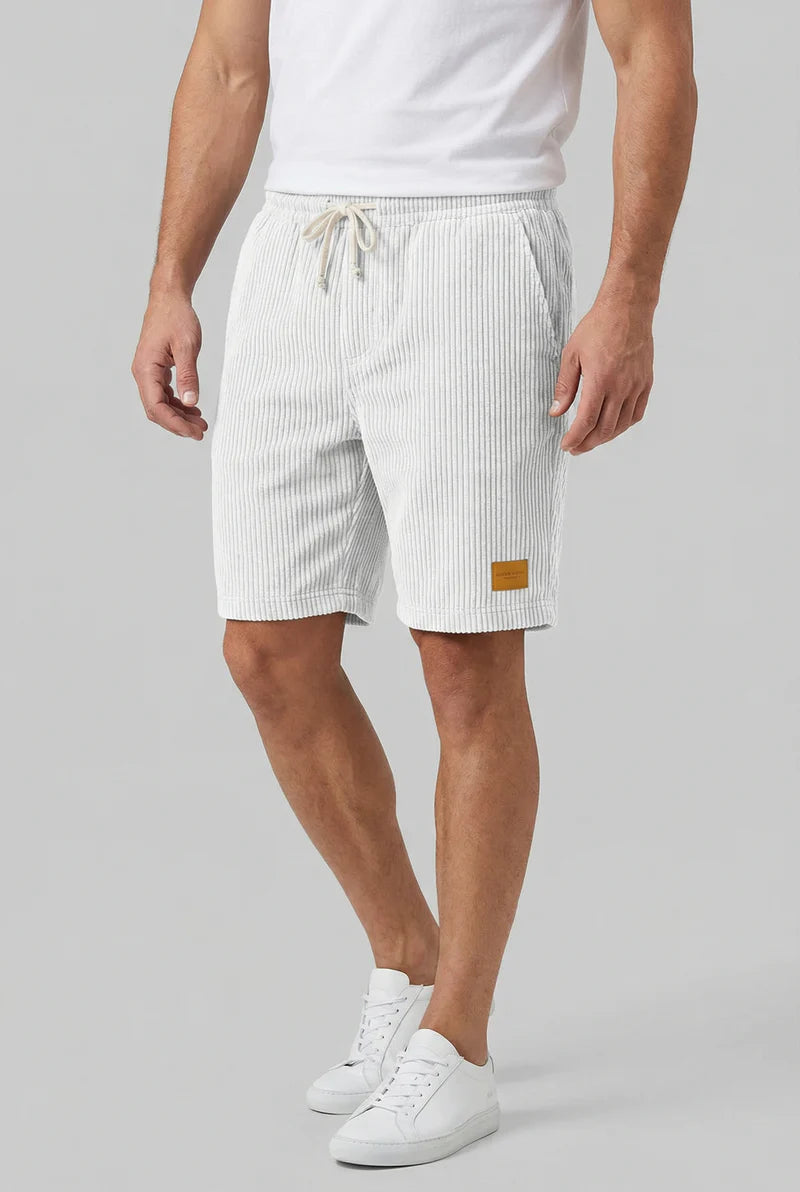 Billy | Men’s Drawstring Ribbed Knee Length Shorts With Pockets