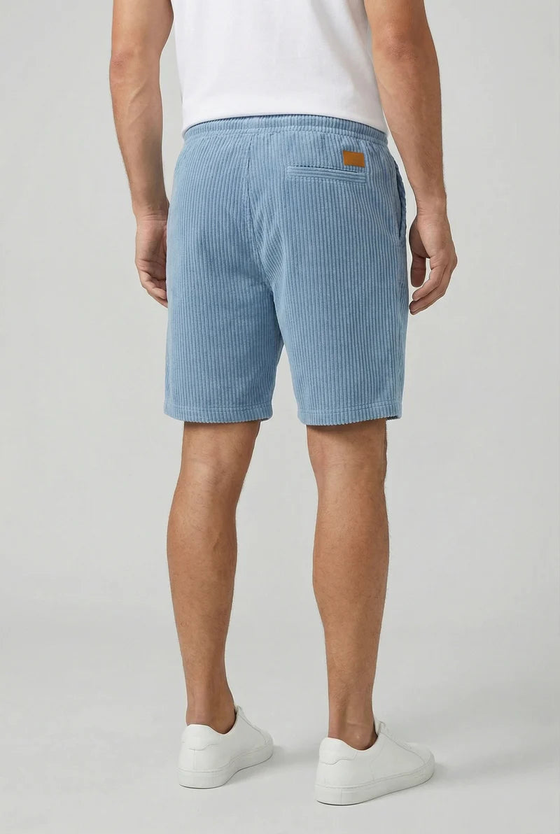 Billy | Men’s Drawstring Ribbed Knee Length Shorts With Pockets
