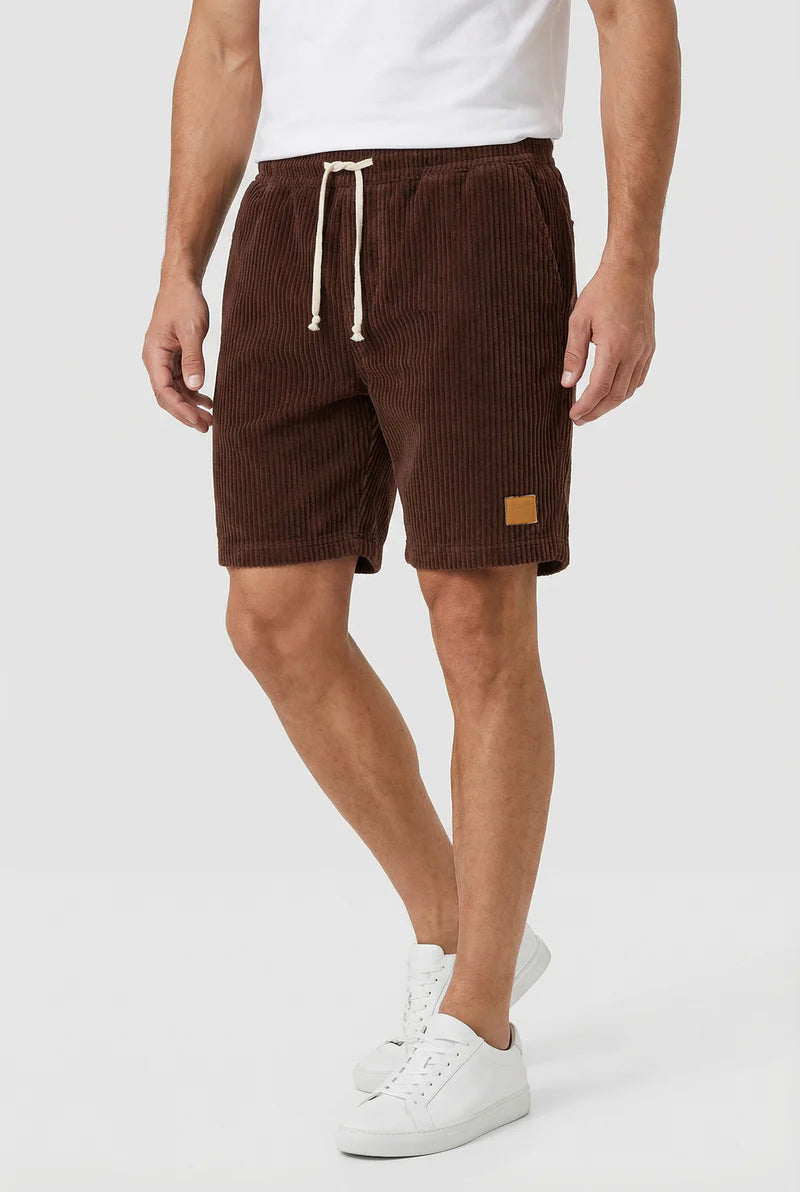 Billy | Men’s Drawstring Ribbed Knee Length Shorts With Pockets