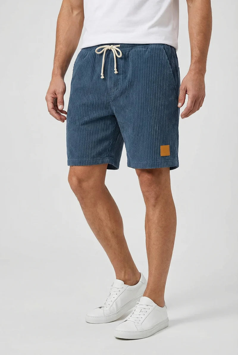 Billy | Men’s Drawstring Ribbed Knee Length Shorts With Pockets