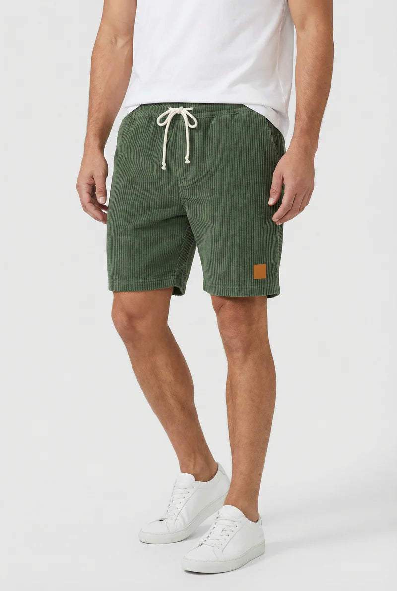 Billy | Men’s Drawstring Ribbed Knee Length Shorts With Pockets