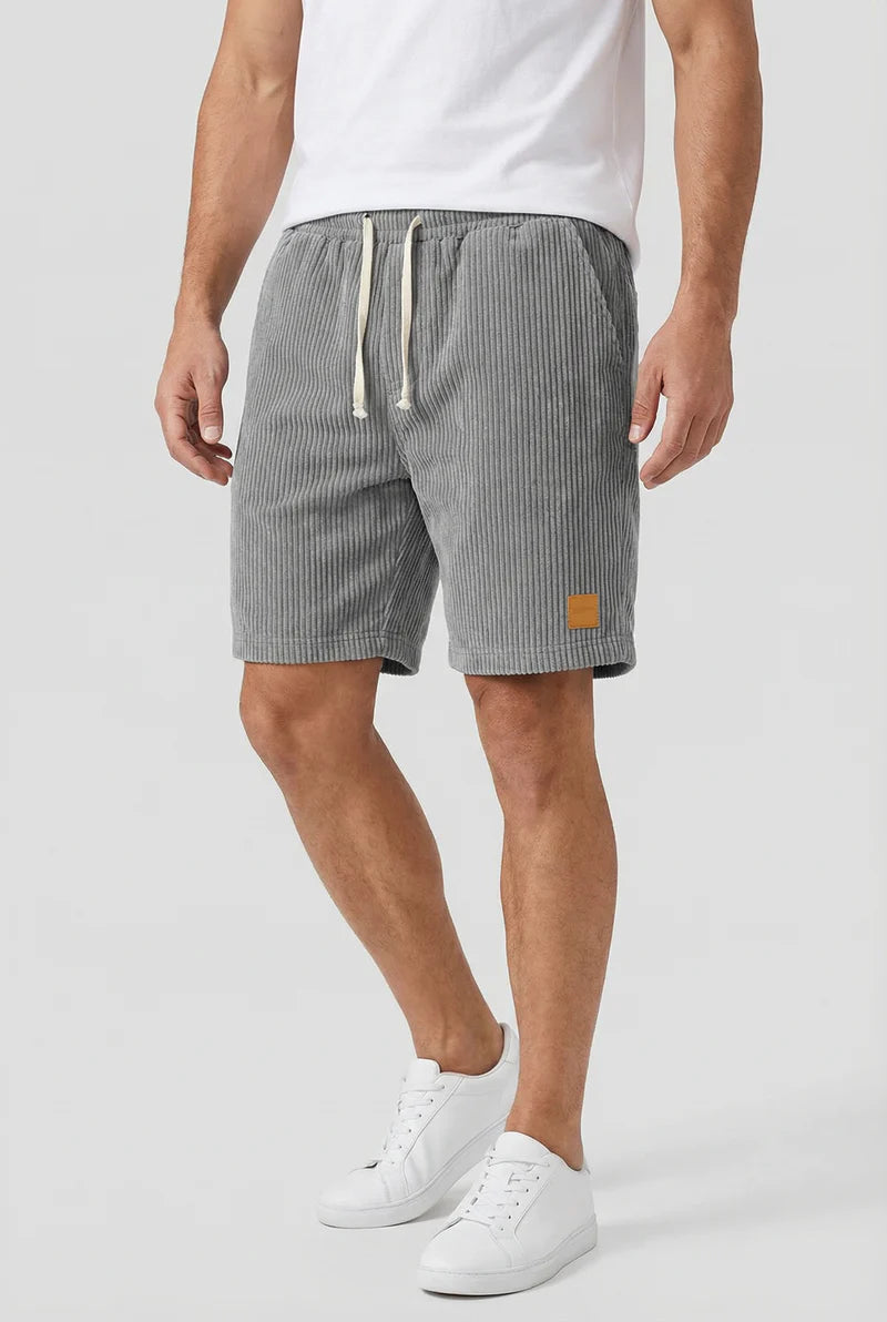 Billy | Men’s Drawstring Ribbed Knee Length Shorts With Pockets