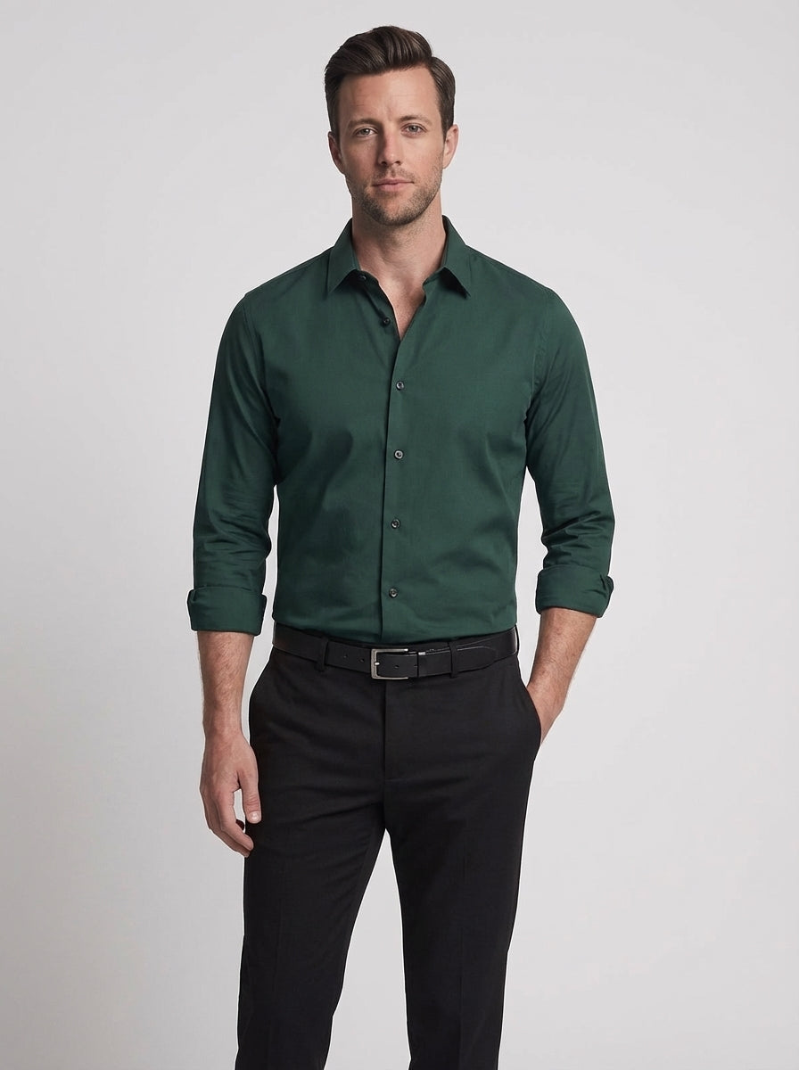 Brandon | Men’s Button Up Collared Long Sleeve Dress Shirt