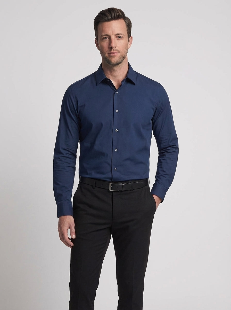 Brandon | Men’s Button Up Collared Long Sleeve Dress Shirt