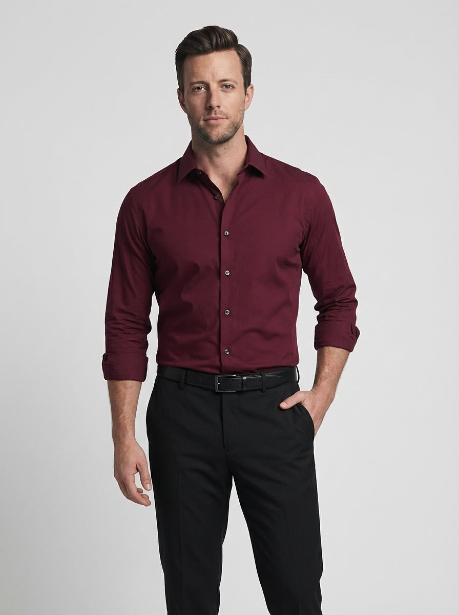 Brandon | Men’s Button Up Collared Long Sleeve Dress Shirt