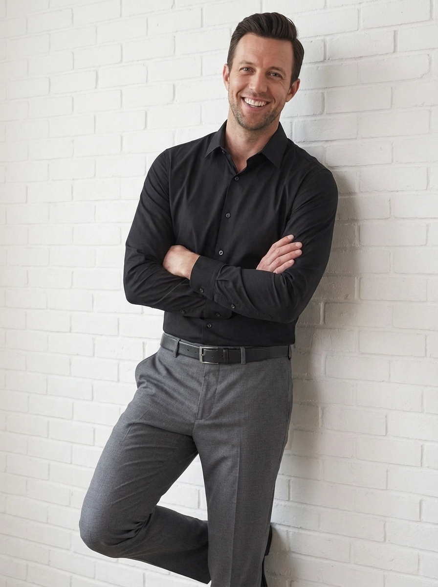 Brandon | Men’s Button Up Collared Long Sleeve Dress Shirt