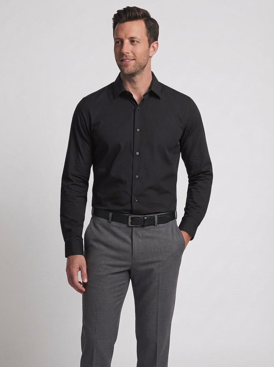 Brandon | Men’s Button Up Collared Long Sleeve Dress Shirt