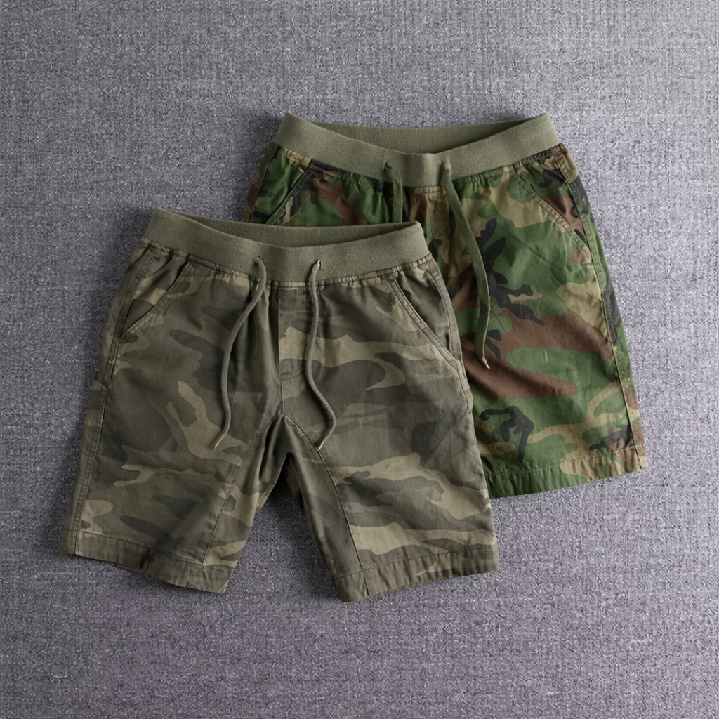 Bryson | Men’s Camo Print Drawstring Summer Shorts