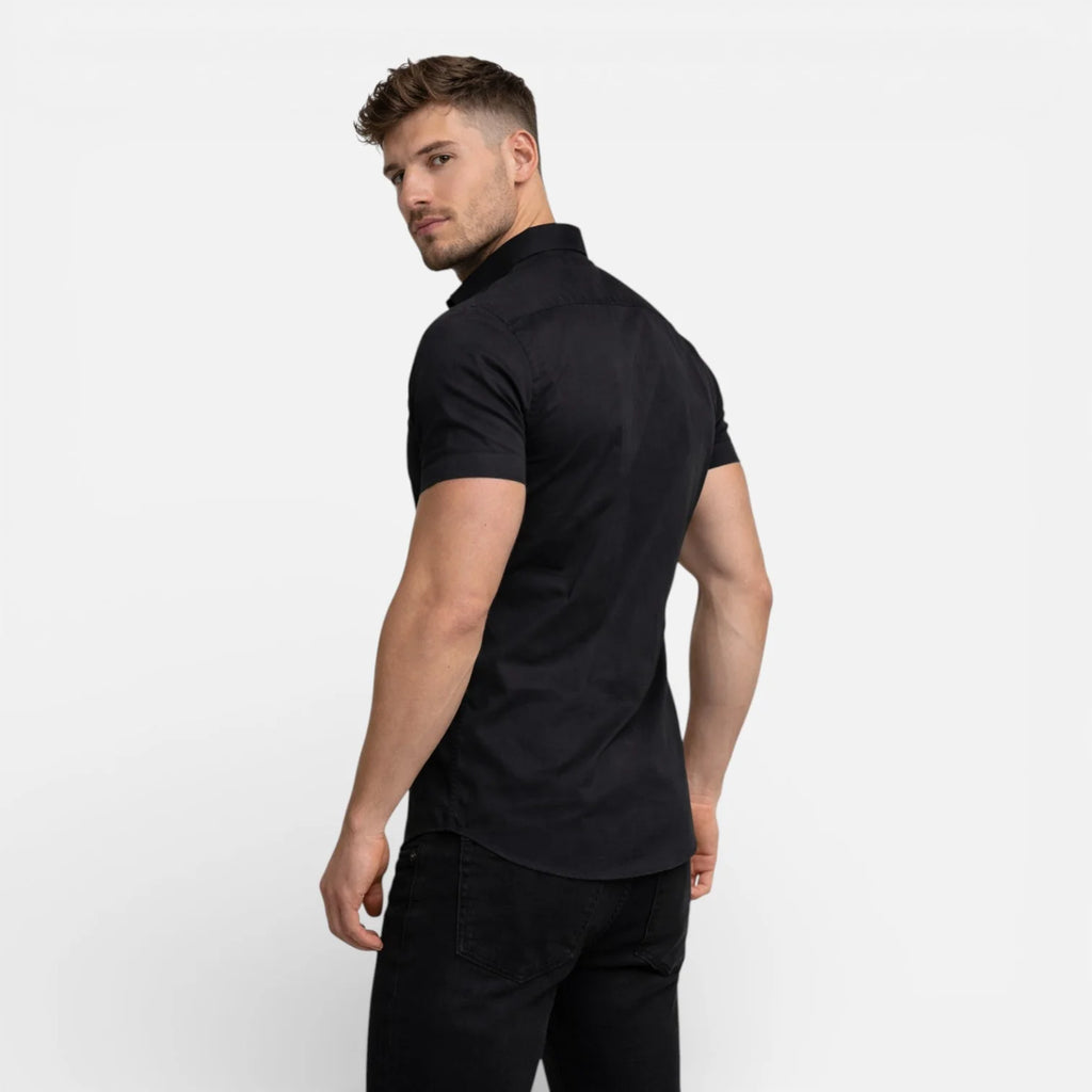 Charles | Men’s Slim Fit Button Front Short Sleeve Shirt