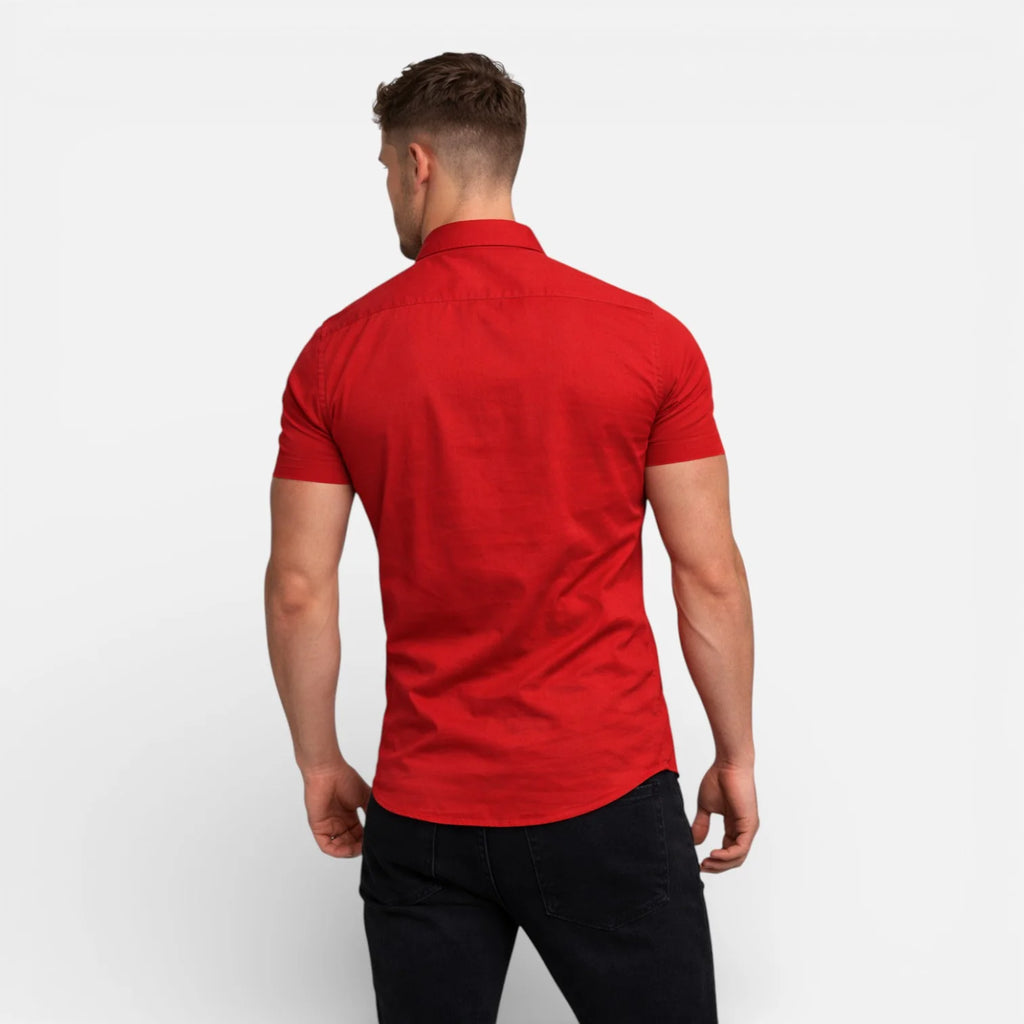 Charles | Men’s Slim Fit Button Front Short Sleeve Shirt