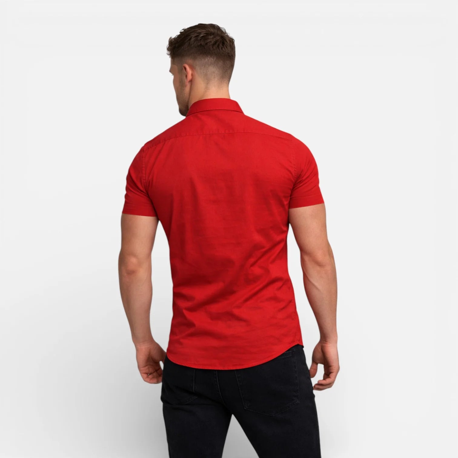 Charles | Men’s Slim Fit Button Front Short Sleeve Shirt