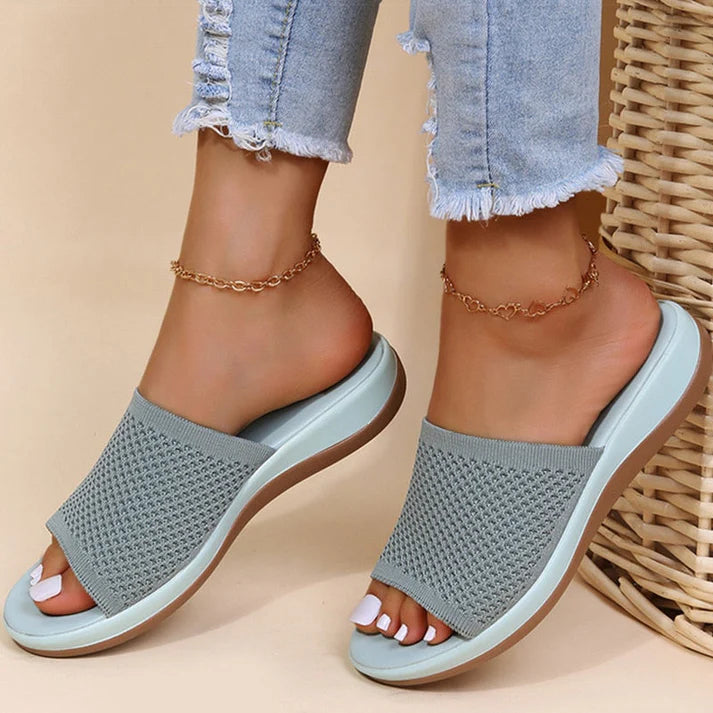 Charlotte | Women's Open Toe Slip On Platform Summer Slides