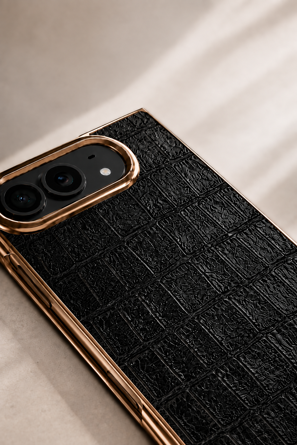 Crocodile Leather-Texture Foldable Phone Case for iPhone Duo