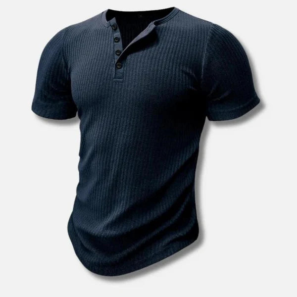 Daniel | Men’s Ribbed Henley Short Sleeve Shirt