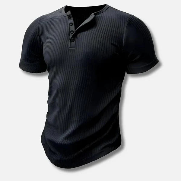 Daniel | Men’s Ribbed Henley Short Sleeve Shirt