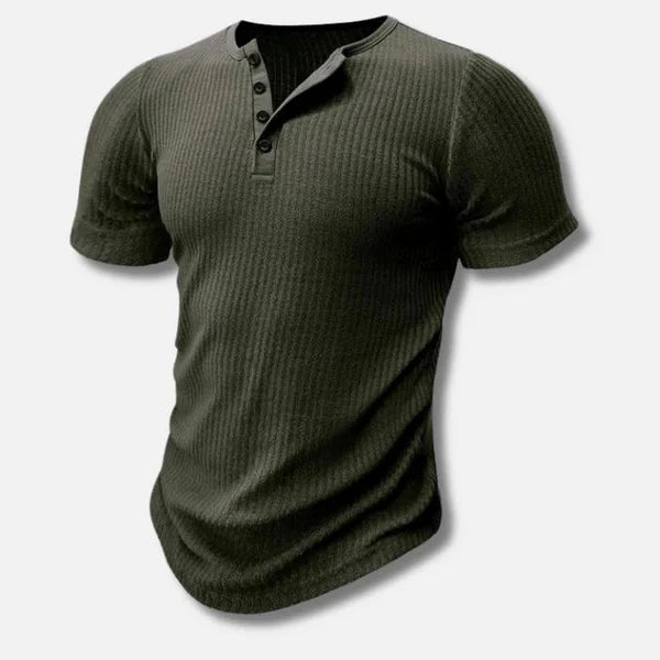 Daniel | Men’s Ribbed Henley Short Sleeve Shirt