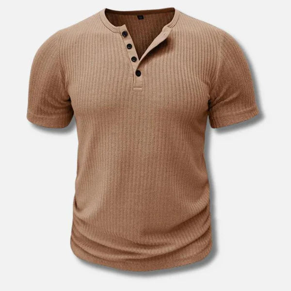 Daniel | Men’s Ribbed Henley Short Sleeve Shirt