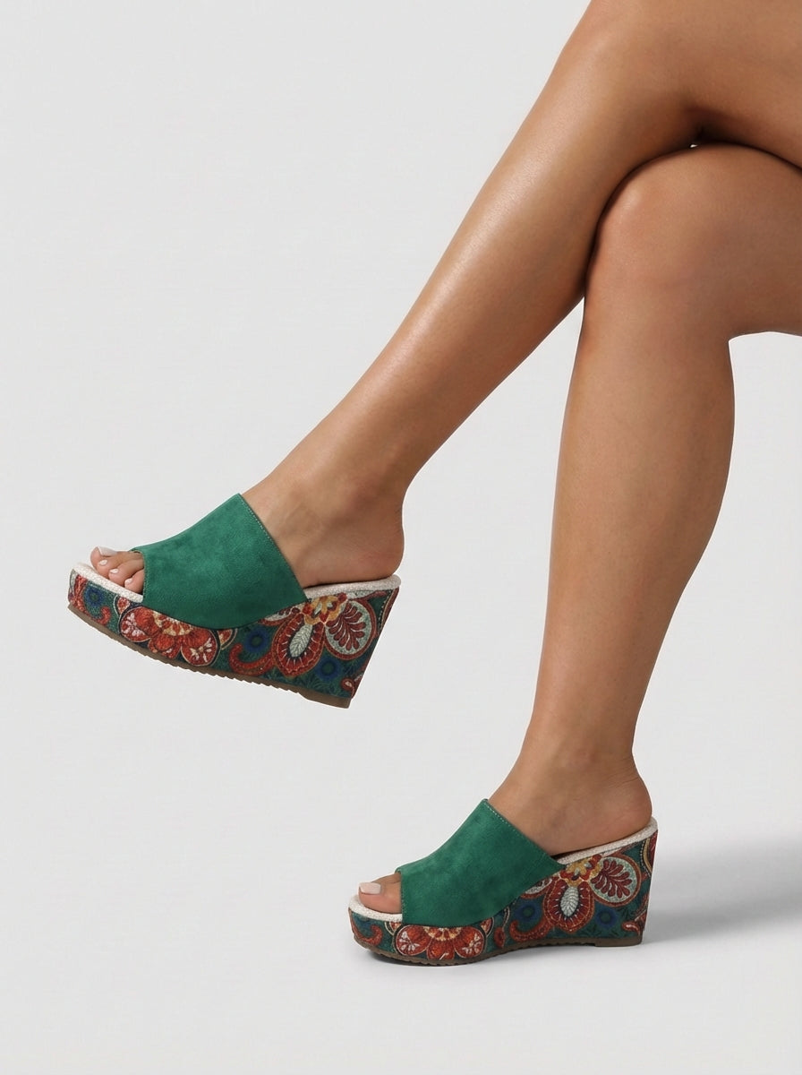 Eleanor | Women’s Platform Wedge Slide Sandals