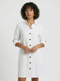 Elizabeth | Women’s Long Sleeve Button Front Shirt Mini Dress