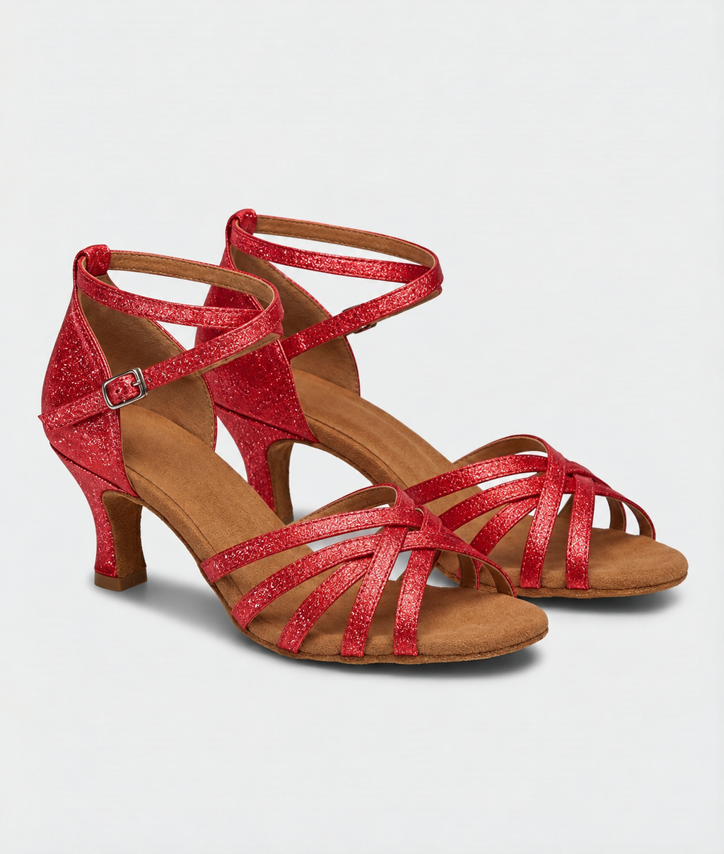 Ella | Women’s Criss Cross Strap Open Toe Dance Heels Women