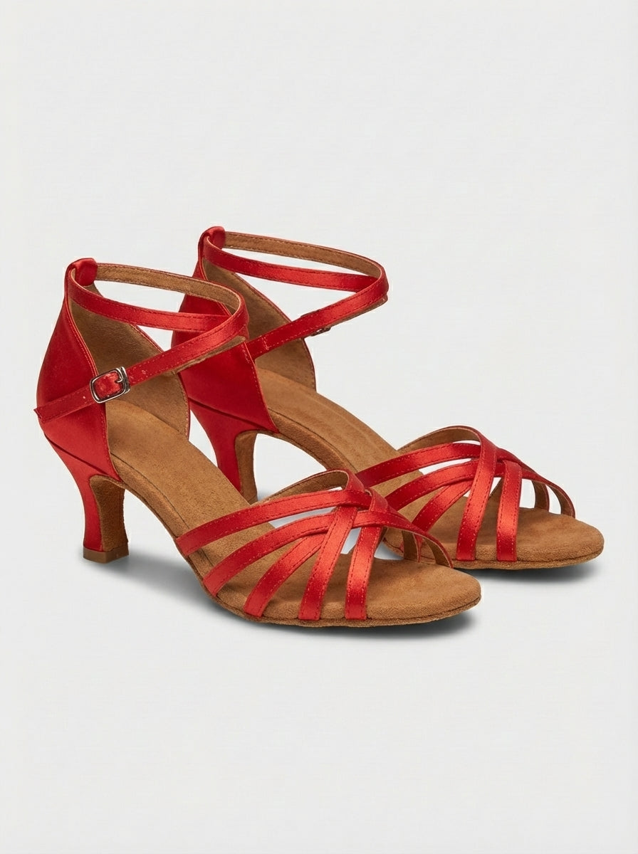 Ella | Women’s Criss Cross Strap Open Toe Dance Heels Women