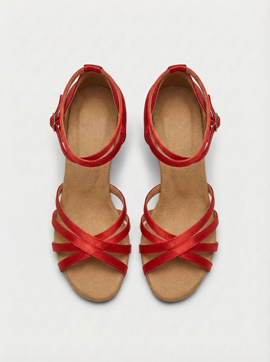 Ella | Women’s Criss Cross Strap Open Toe Dance Heels Women
