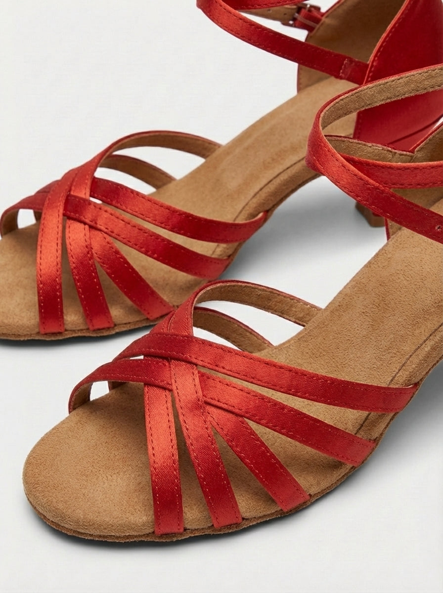Ella | Women’s Criss Cross Strap Open Toe Dance Heels Women