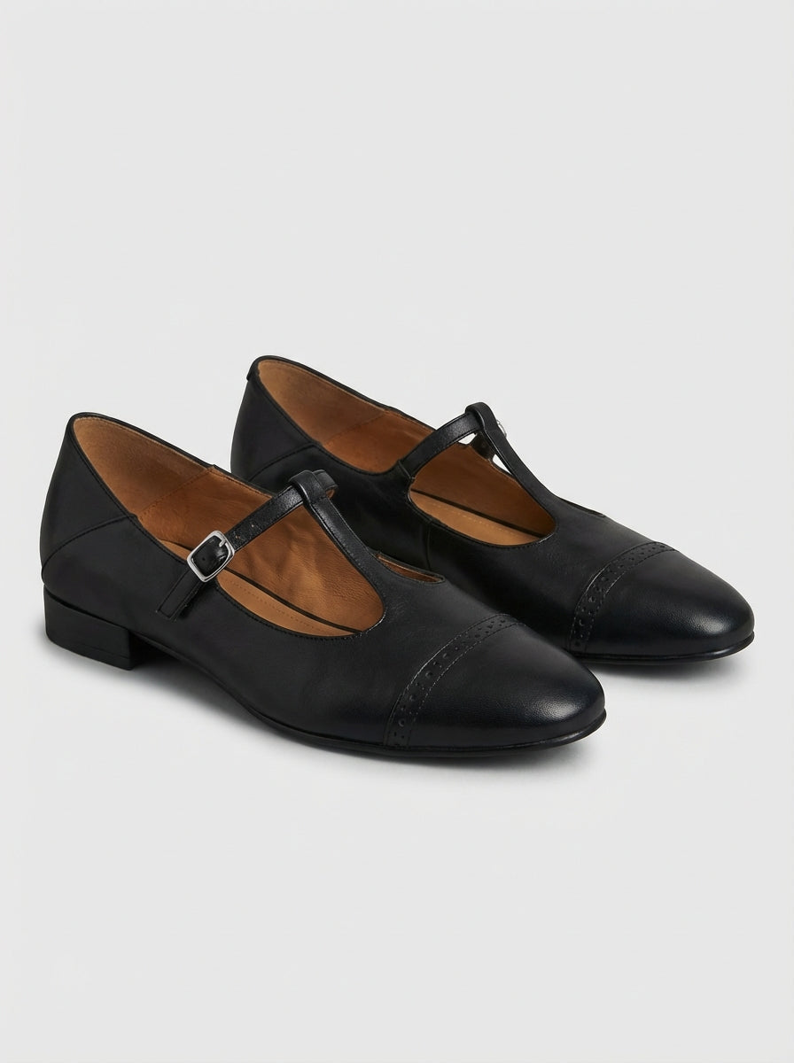 Emma | Women’s Round Toe Buckle Strap Flats