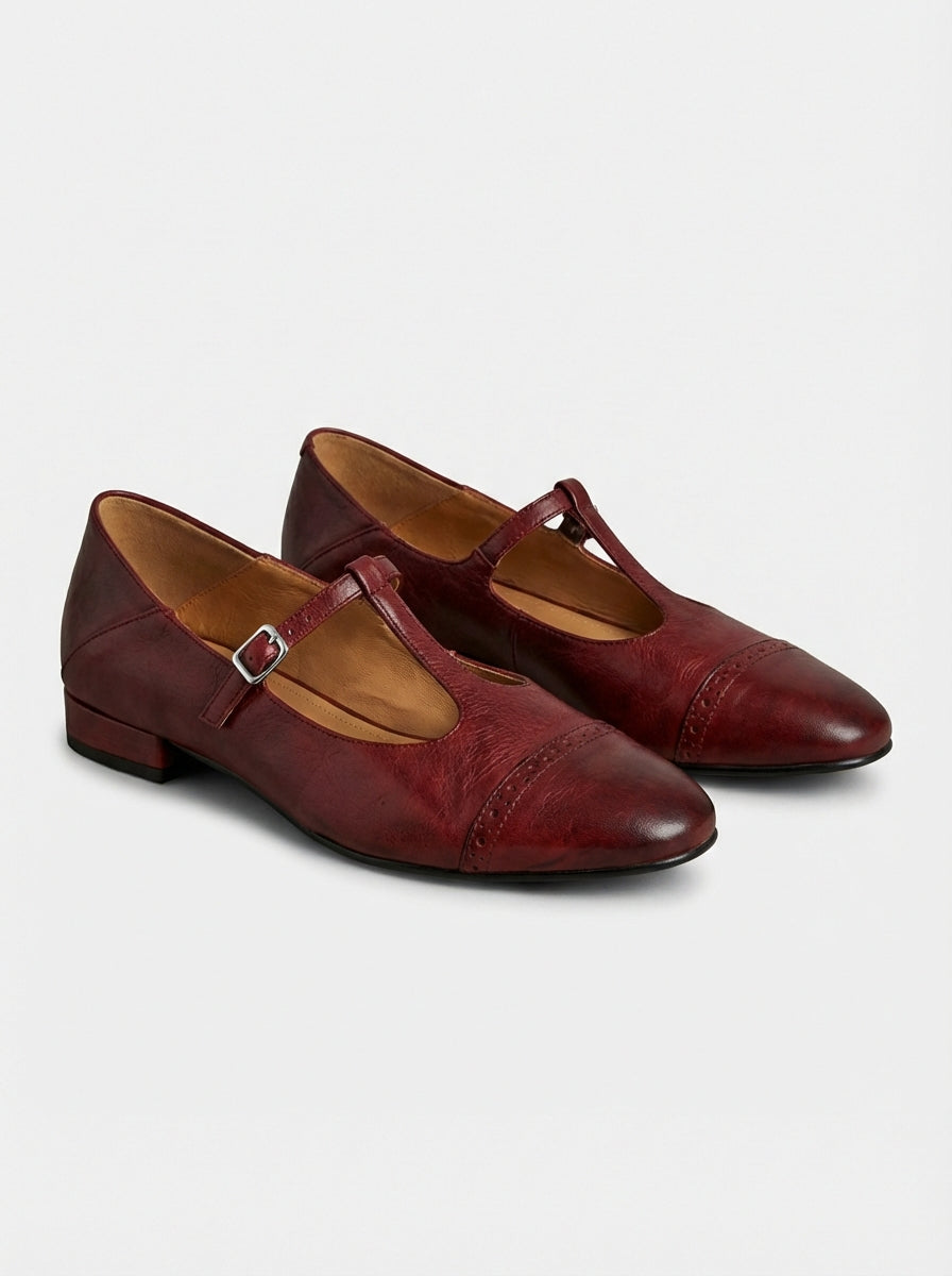 Emma | Women’s Round Toe Buckle Strap Flats