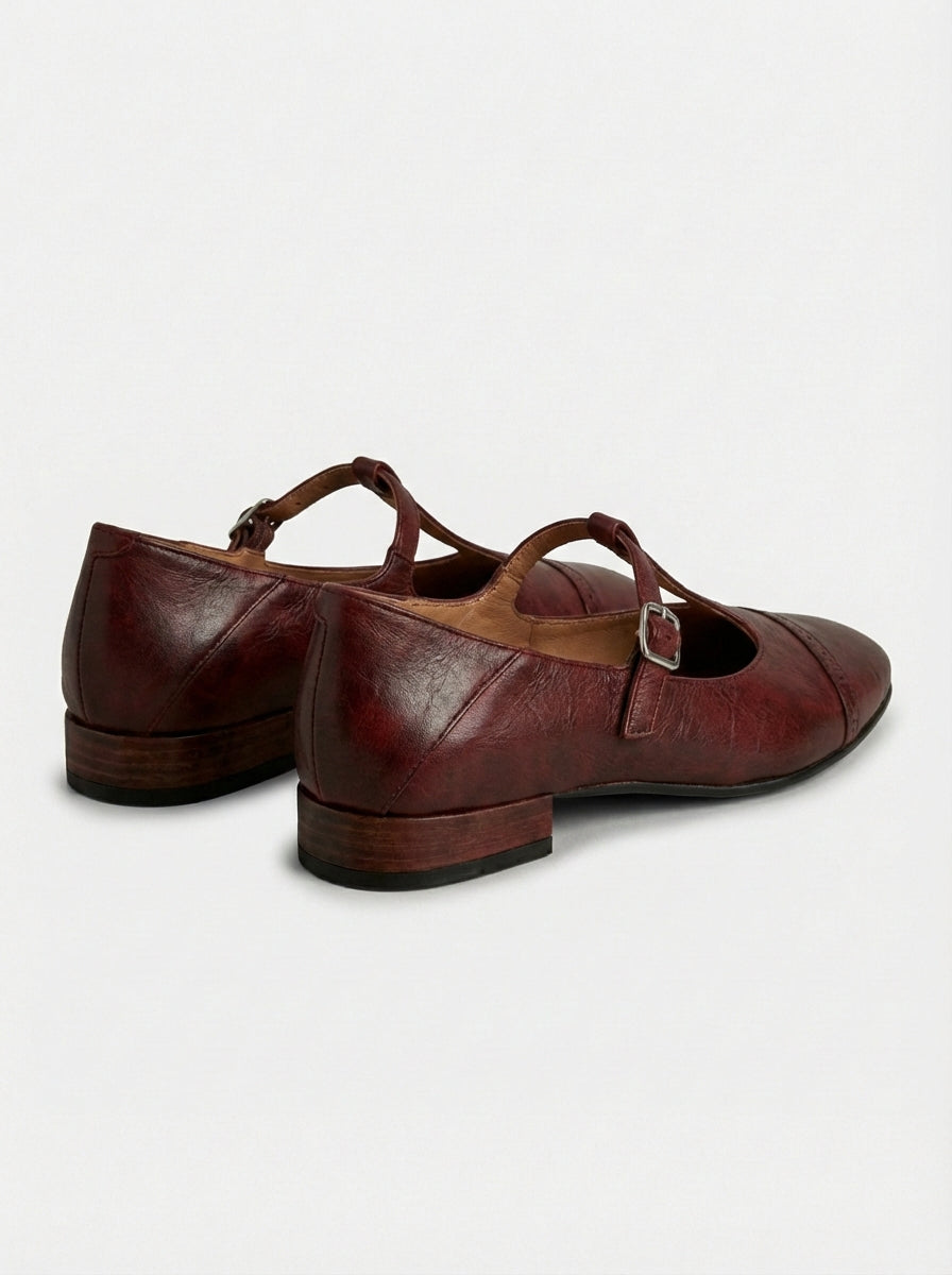 Emma | Women’s Round Toe Buckle Strap Flats