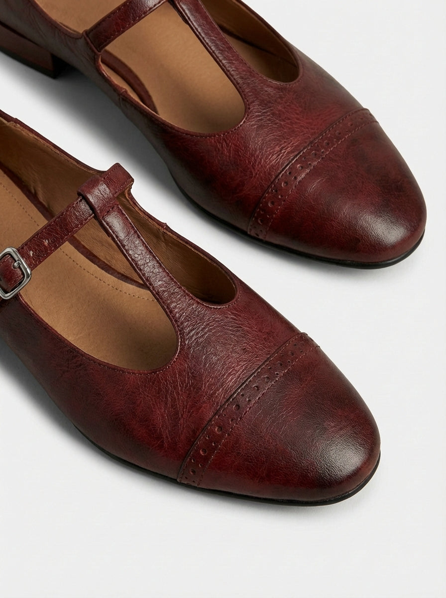 Emma | Women’s Round Toe Buckle Strap Flats