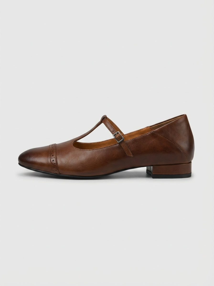 Emma | Women’s Round Toe Buckle Strap Flats